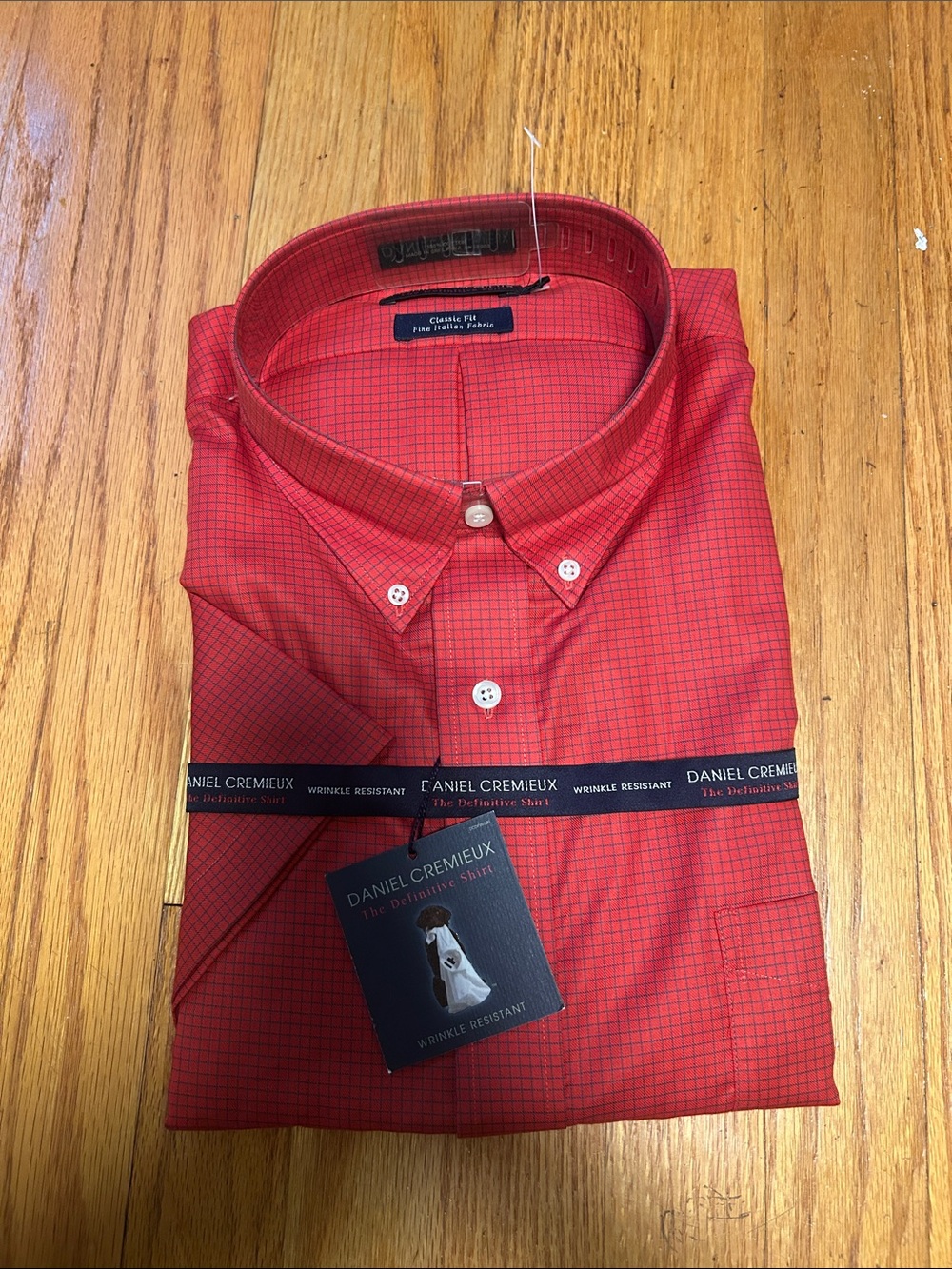 Daniel Cremieux Red Micro-Check Button-Down Dress Shirt